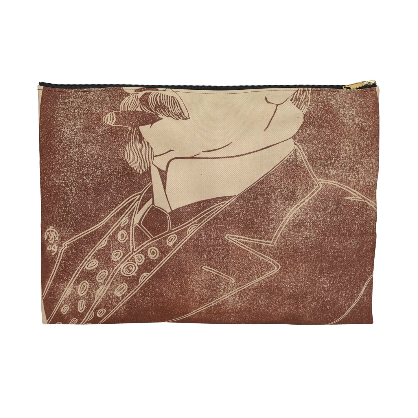 Samuel Jessurun de Mesquita - Portret van een onbekende man met sigaar Large Organizer Pouch with Black Zipper