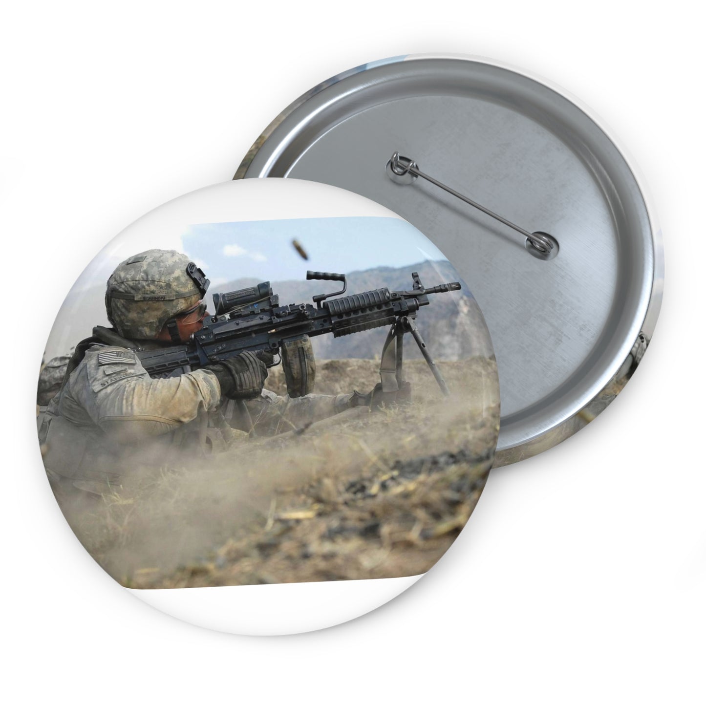 U.S. Army Pvt. John Stafinski, a native of Seville, Pin Buttons with Crisp Design
