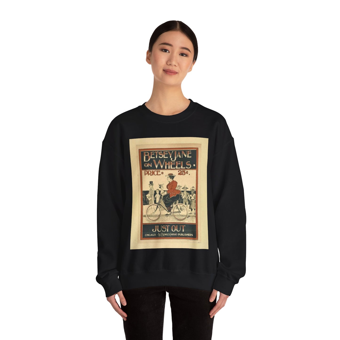 Picryl description: Public domain image of byciclyst, bike, bicycle wheel, sport event, free to use, no copyright restrictions. Black Heavy Blend Adult Crew Neck SweatShirt