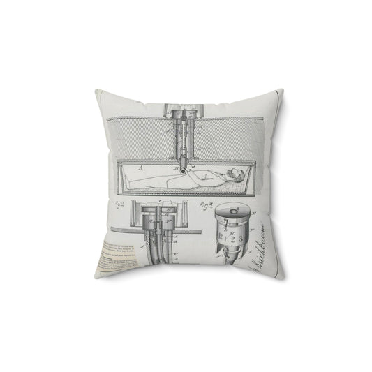 Patent drawing - for J. G. Krichbaum's Device for Indicating Life in Buried Persons Public domain  image Decorative Accent Square Pillow