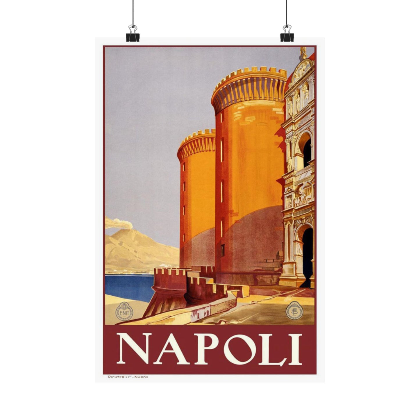 Napoli. Vintage Travel Poster., Italy High Quality Matte Wall Art Poster for Home, Office, Classroom