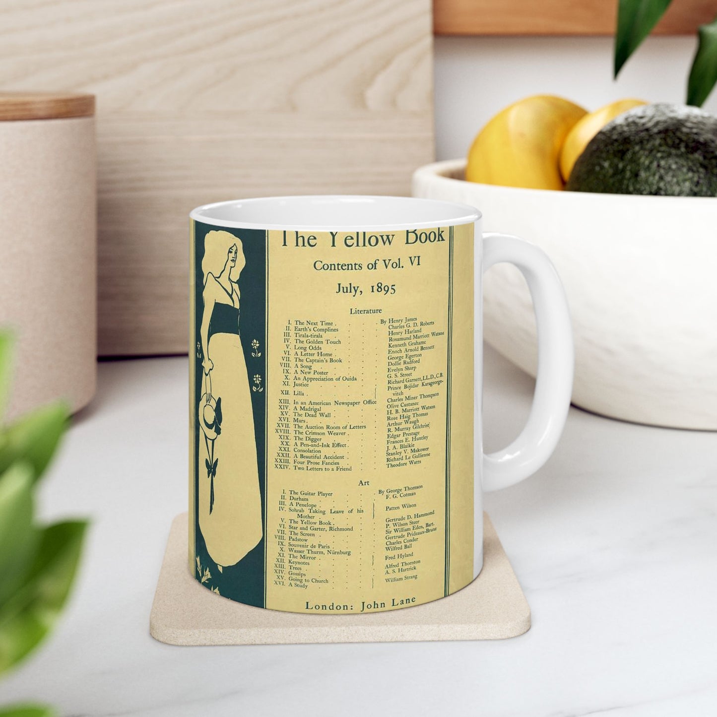 Sold here. The Yellow Book. Contents of Vol. VI, July, 1895 Beautiful Novelty Ceramic Coffee Mug 11oz