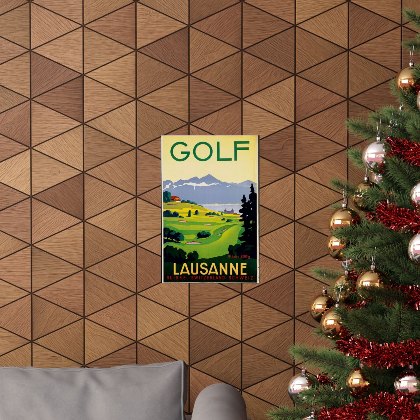 Poster - Golf. Lausanne - Public domain lithograph High Quality Matte Wall Art Poster for Home, Office, Classroom