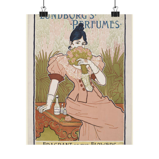 Lundborg's perfumes, Art Nouveau poster High Quality Matte Wall Art Poster for Home, Office, Classroom