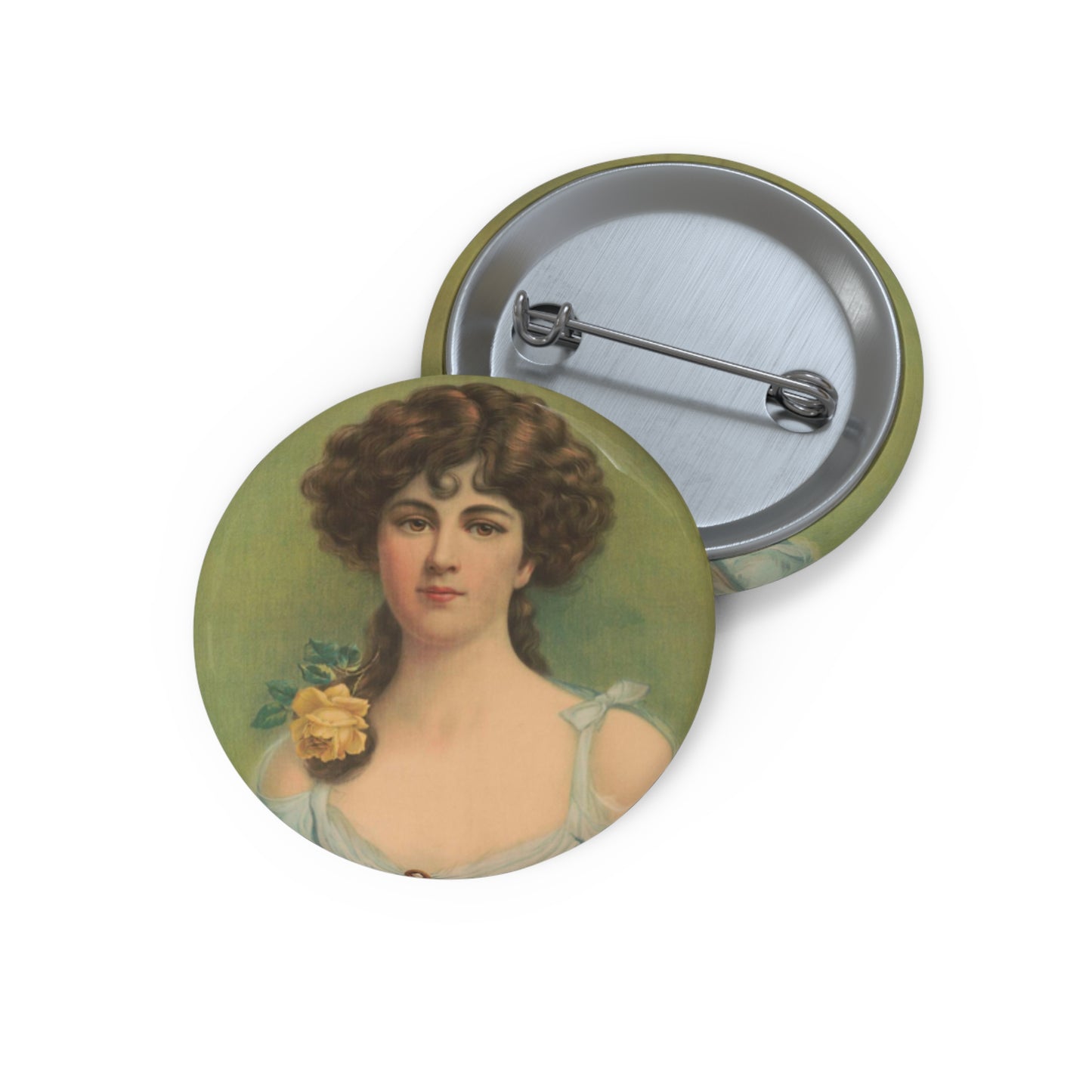 Hazel eyes - Print, Library of Congress collection Pin Buttons with Crisp Design