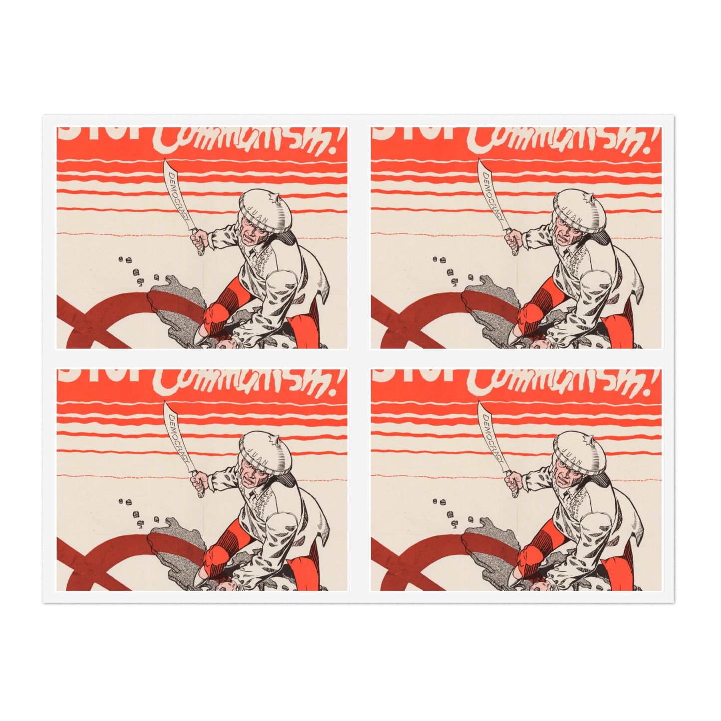 Stop Communism, Cold War American Propaganda poster Laminated UV Protective Vinyl Stickers