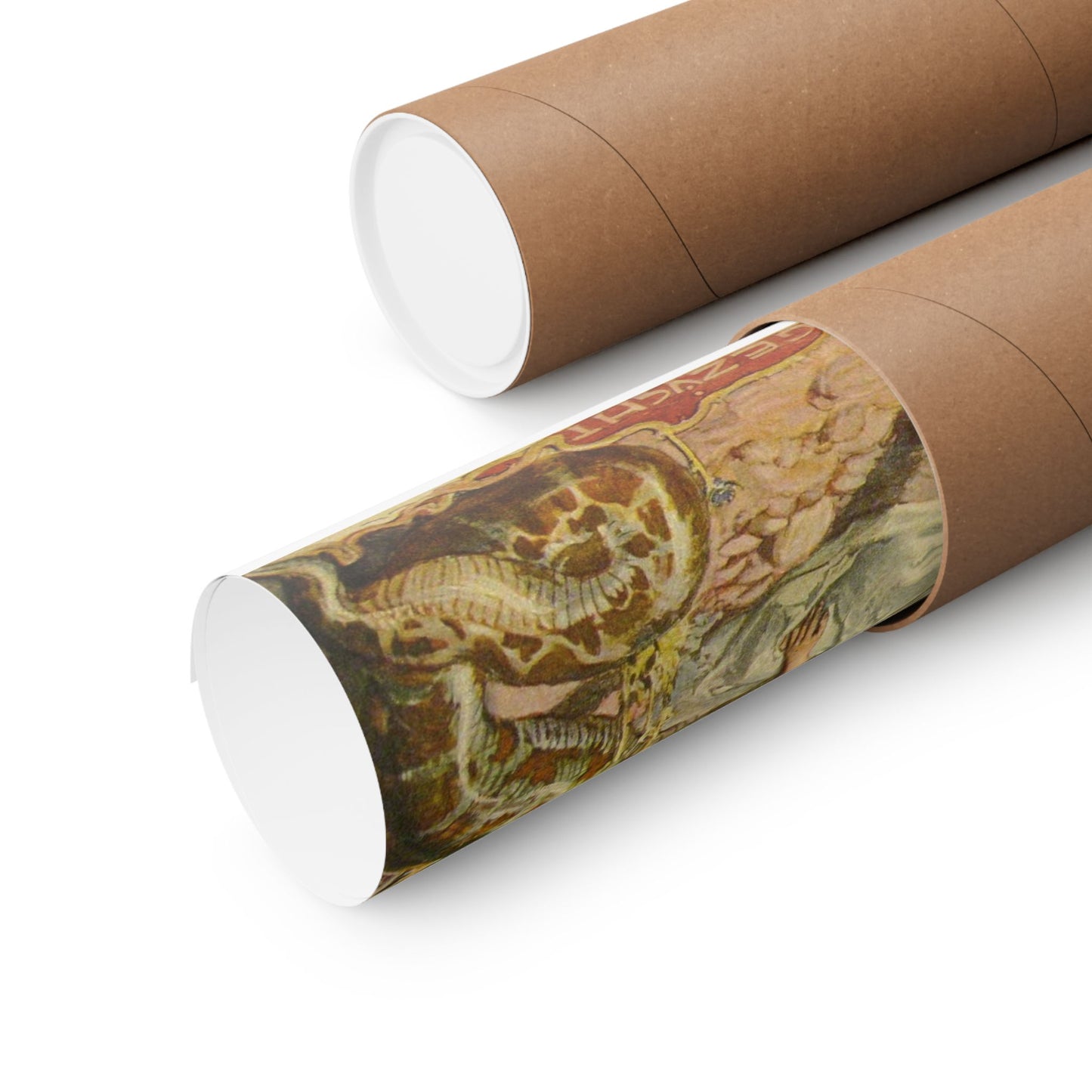 Lokis Gezücht - A painting of a woman sitting in front of a snake High Quality Matte Wall Art Poster for Home, Office, Classroom