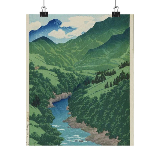 Tabi miyage dai nishū, Kōshū Yanagawa by Kawase Hasui High Quality Matte Wall Art Poster for Home, Office, Classroom