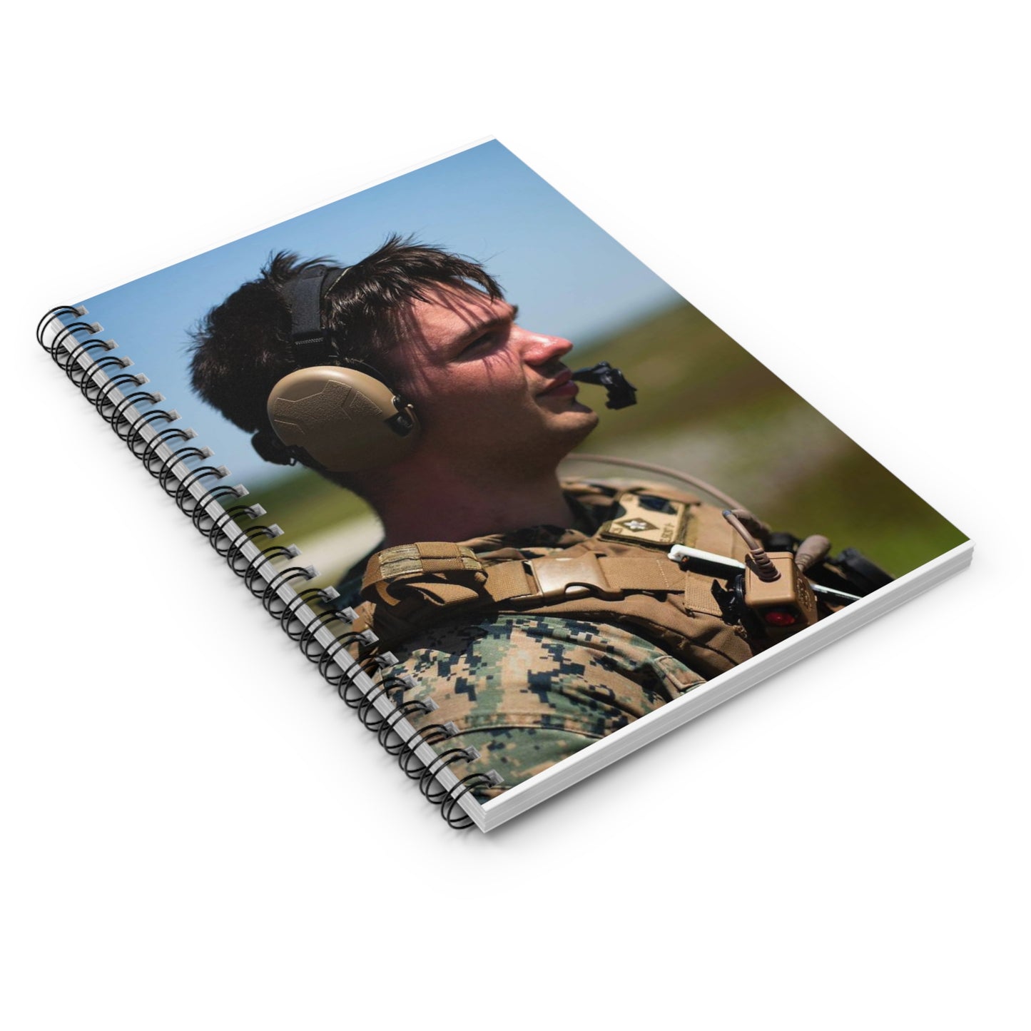 U.S Marine Corps Cpl. Douglas Lemieux, a fire support Spiral Bound Ruled Notebook with Printed Cover