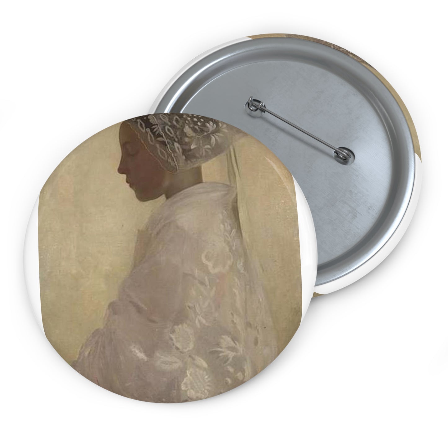 Gaston la touche a maiden in contemplation Pin Buttons with Crisp Design