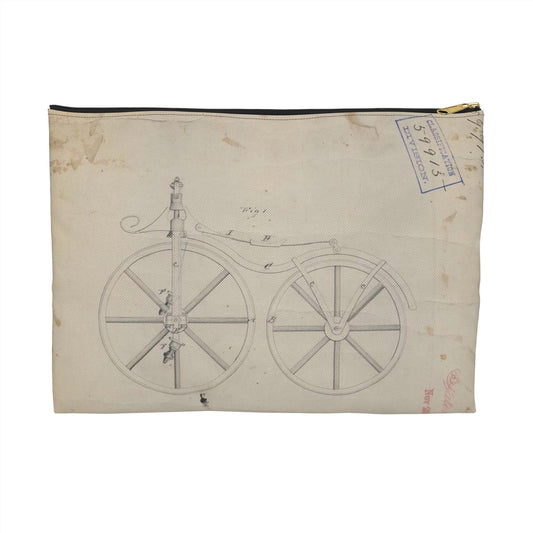 Patent drawing - for Pierre Lallement's Improvement in Velocipedes Public domain  image Large Organizer Pouch with Black Zipper