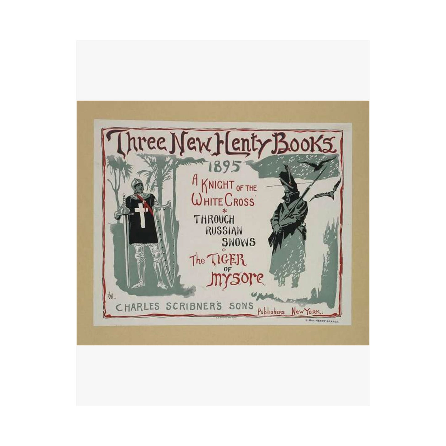 Three new Henty books., Art Nouveau Poster High Quality Matte Wall Art Poster for Home, Office, Classroom