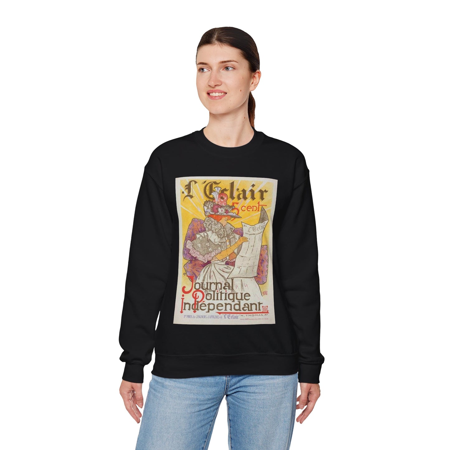 Affiche pour le journal "l'Éclair". Black Heavy Blend Adult Crew Neck SweatShirt