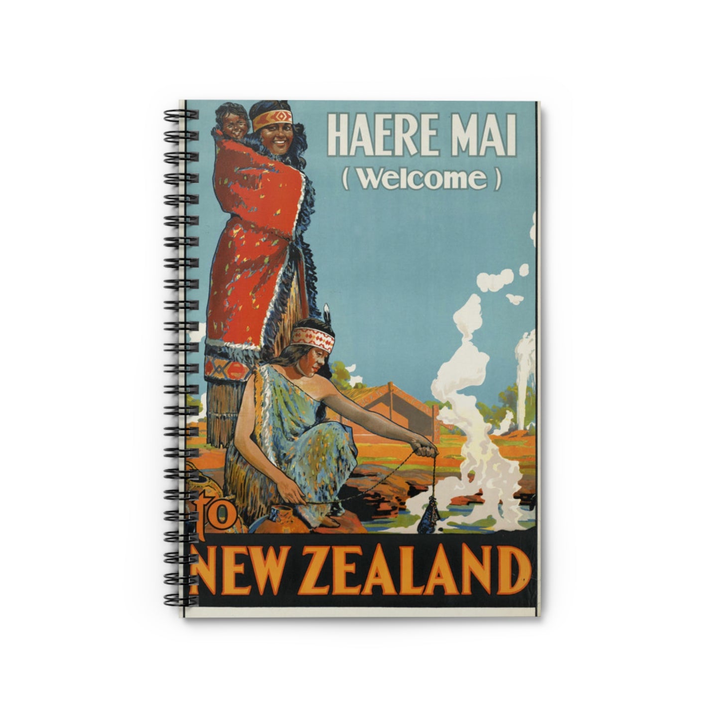 Vintage Travel Posters, 1920s-1930s Spiral Bound Ruled Notebook with Printed Cover