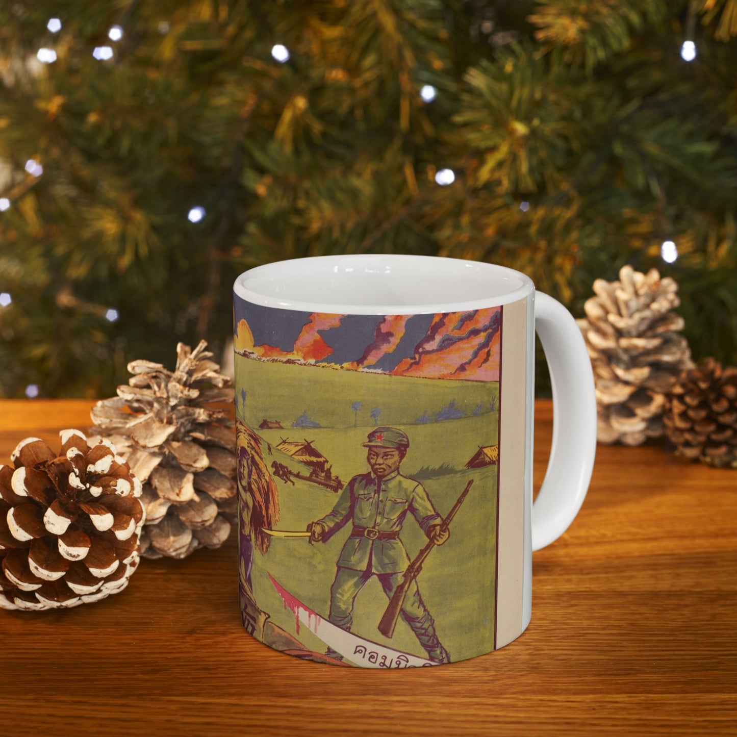 Thai Rice Harvest (PO-19-TH), Cold War American Propaganda poster Beautiful Novelty Ceramic Coffee Mug 11oz