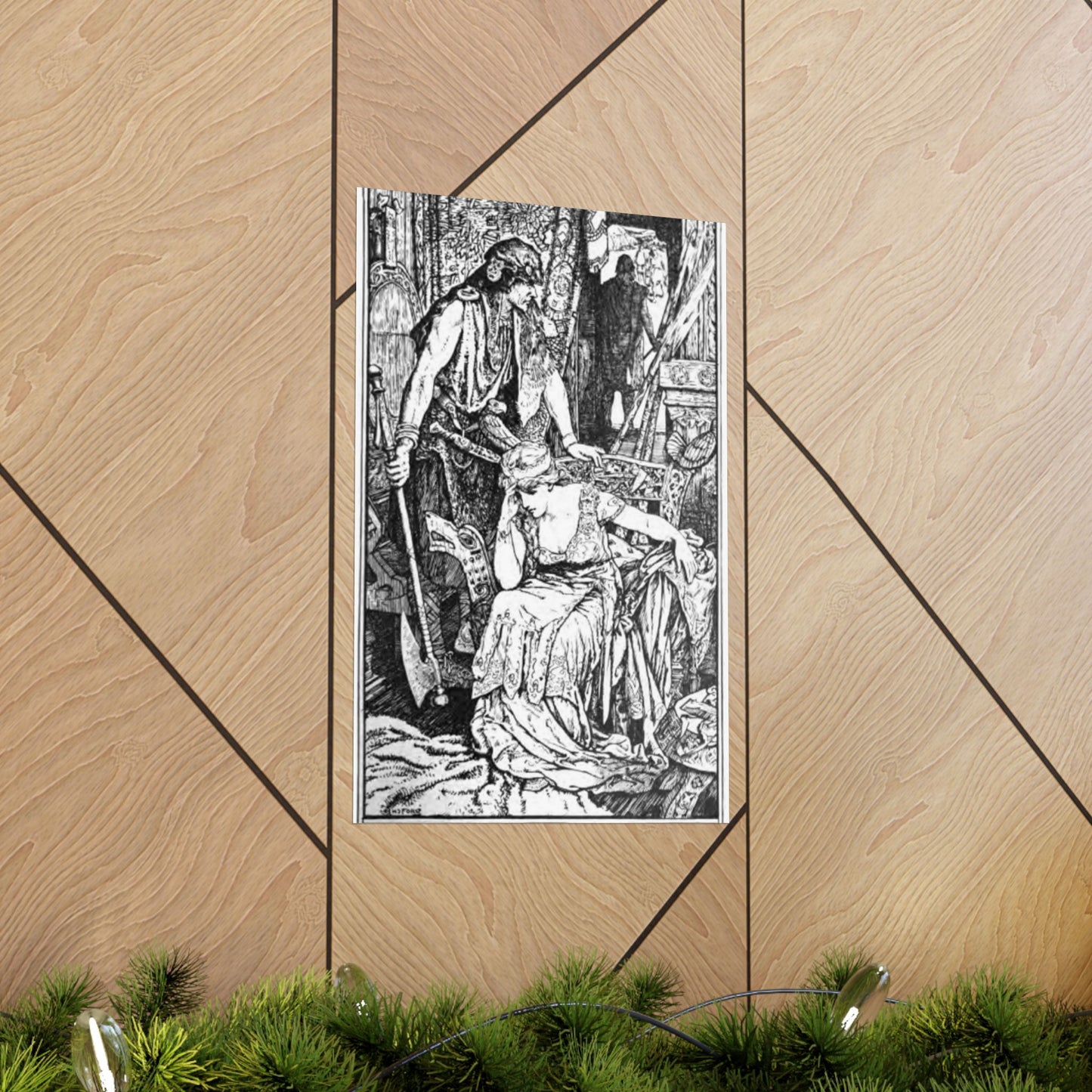 Thiostolf Decides to Slay Glum - Art nouveau public domain image High Quality Matte Wall Art Poster for Home, Office, Classroom