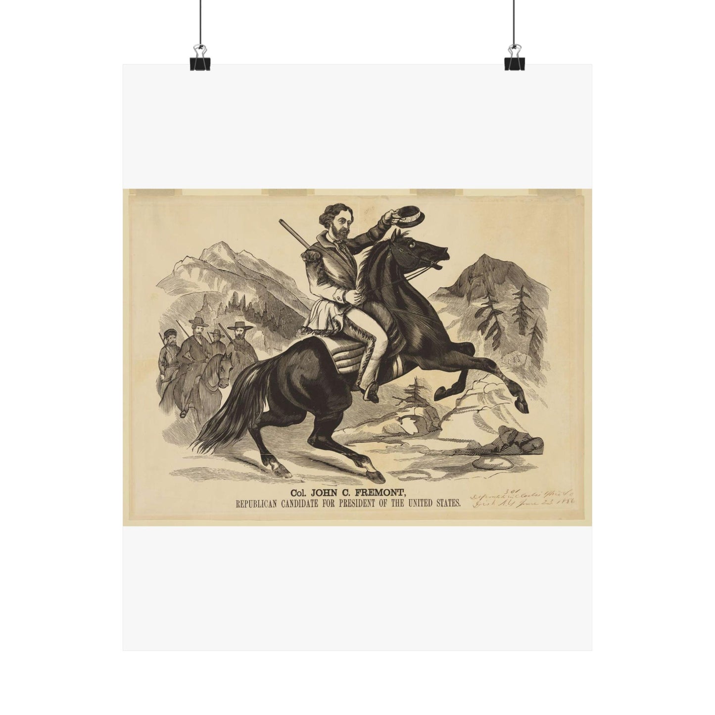 Col. John C. Fremont, Republican candidate for the President of the United States High Quality Matte Wall Art Poster for Home, Office, Classroom