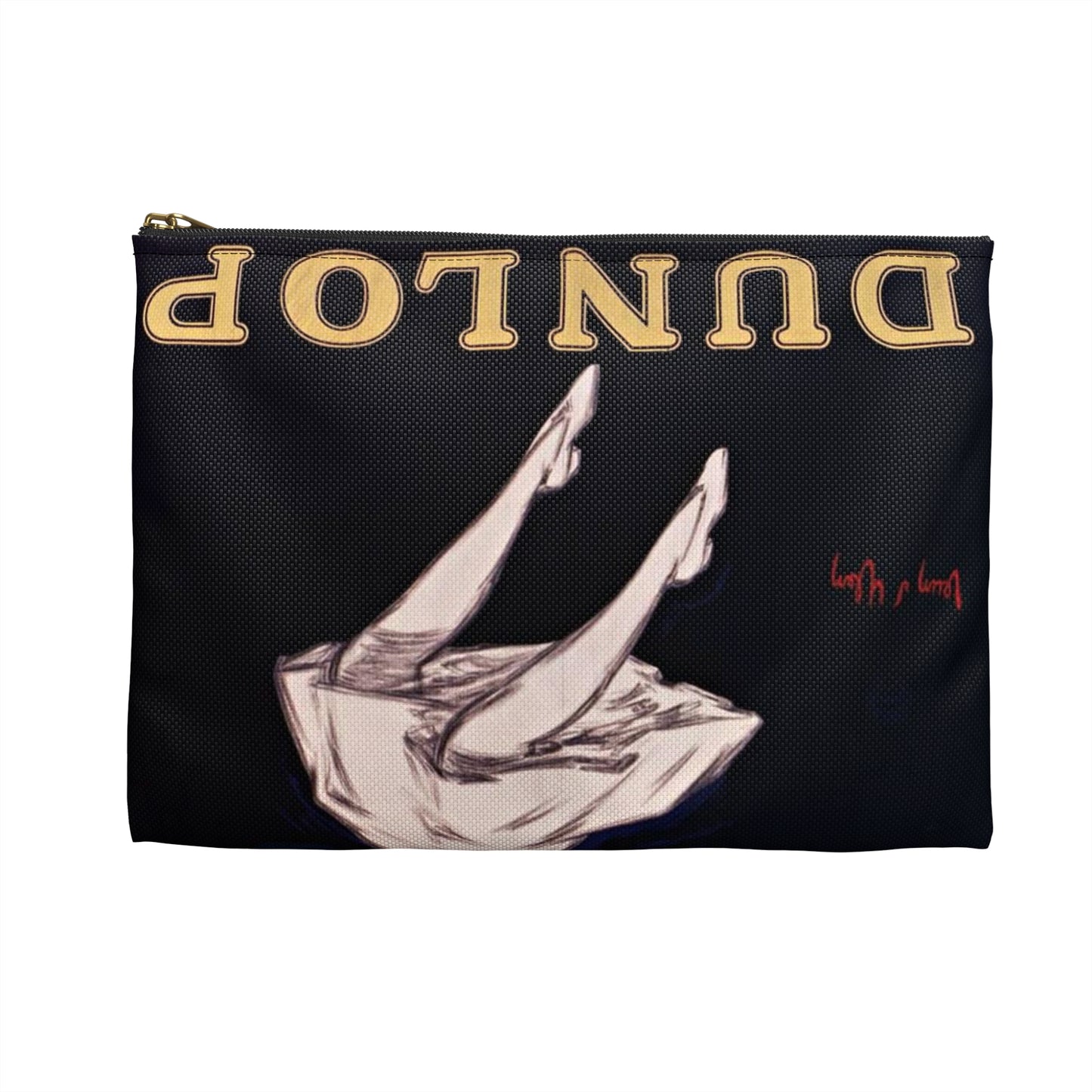 Dunlop, la balle des champions - Art Deco public domain image Large Organizer Pouch with Black Zipper