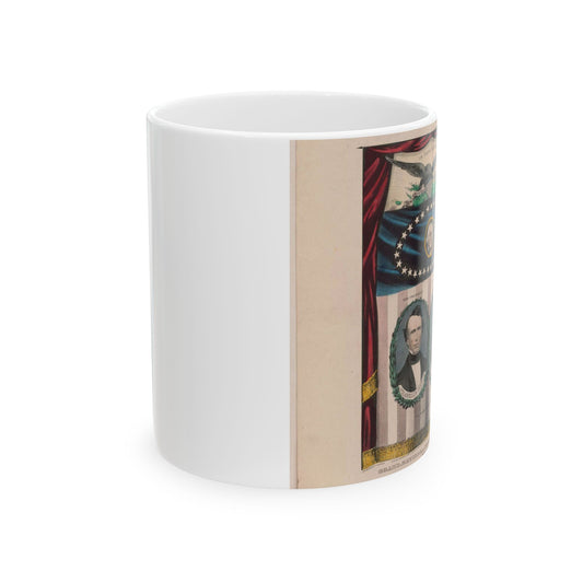Grand, national, democratic banner - press onward - portraits from daguerreotype / lith. & pub. by N. Currier. Beautiful Novelty Ceramic Coffee Mug 11oz