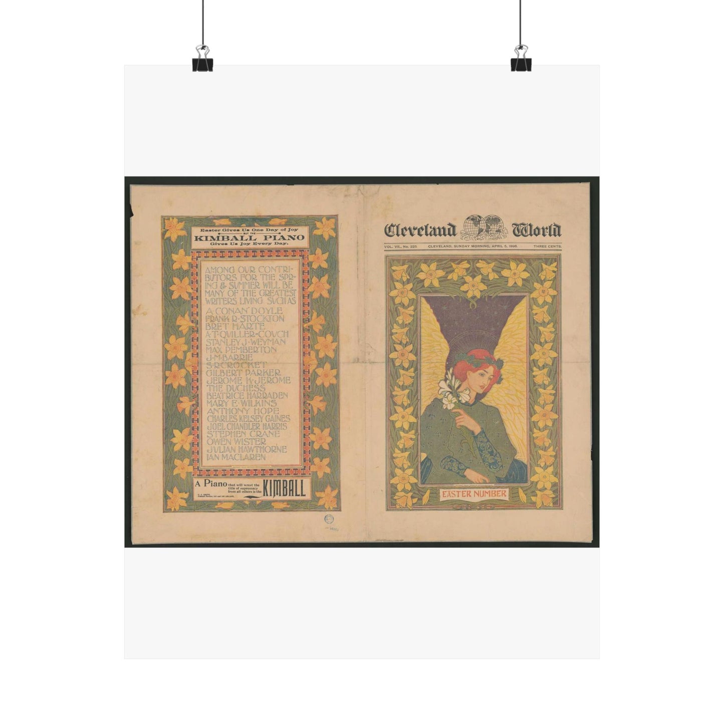 Louis Rhead - Cleveland World - Easter number LCCN2002715846 High Quality Matte Wall Art Poster for Home, Office, Classroom