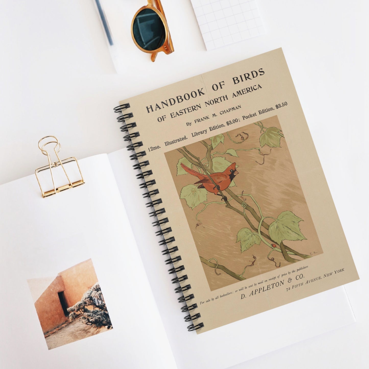 Handbook of birds of eastern North America Spiral Bound Ruled Notebook with Printed Cover