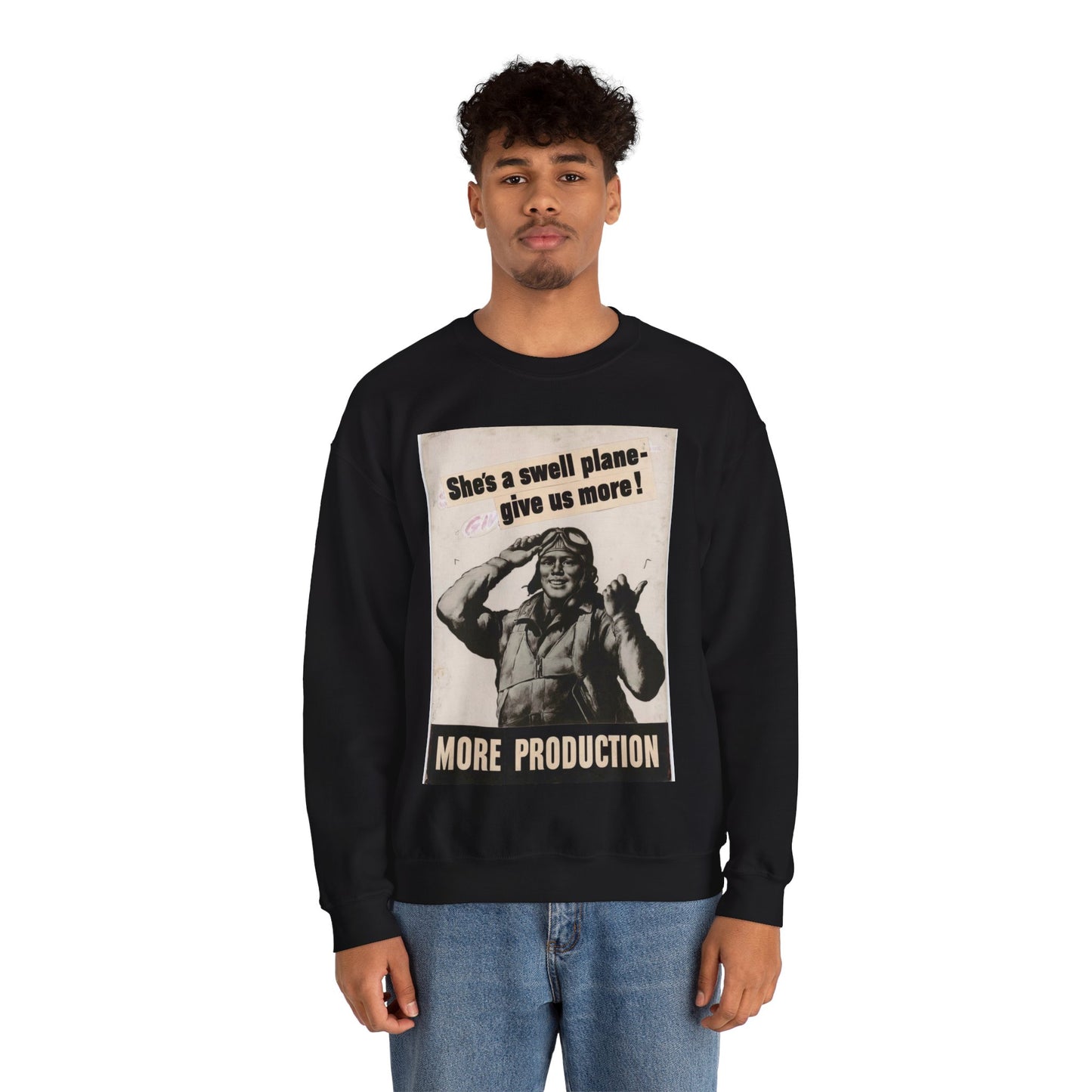 She's a swell plane - give us more!  MORE PRODUCTION [Riggs] Black Heavy Blend Adult Crew Neck SweatShirt