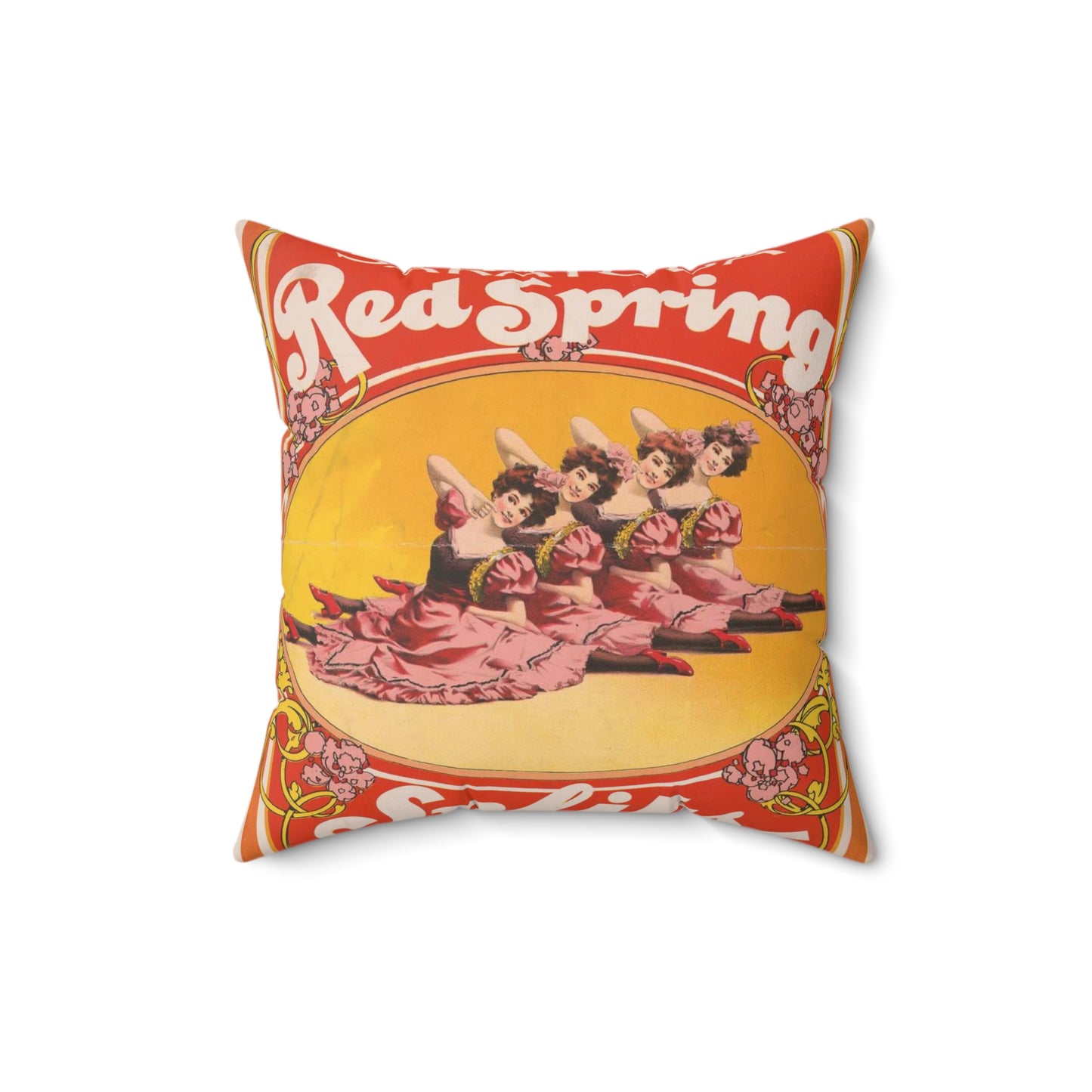 Ask for Saratoga red spring splits, cures dyspepsia and indigestion Decorative Accent Square Pillow