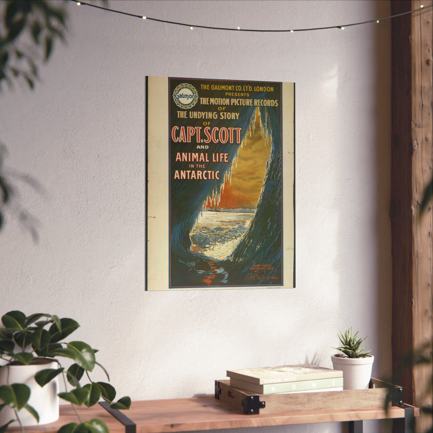 The Gaumont Co. L'T'D. London presents the motion picture records of the undying story of Capt. Scott and animal life in the Antarctic / The Morgan Lith. Co., Cleveland, O. High Quality Matte Wall Art Poster for Home, Office, Classroom