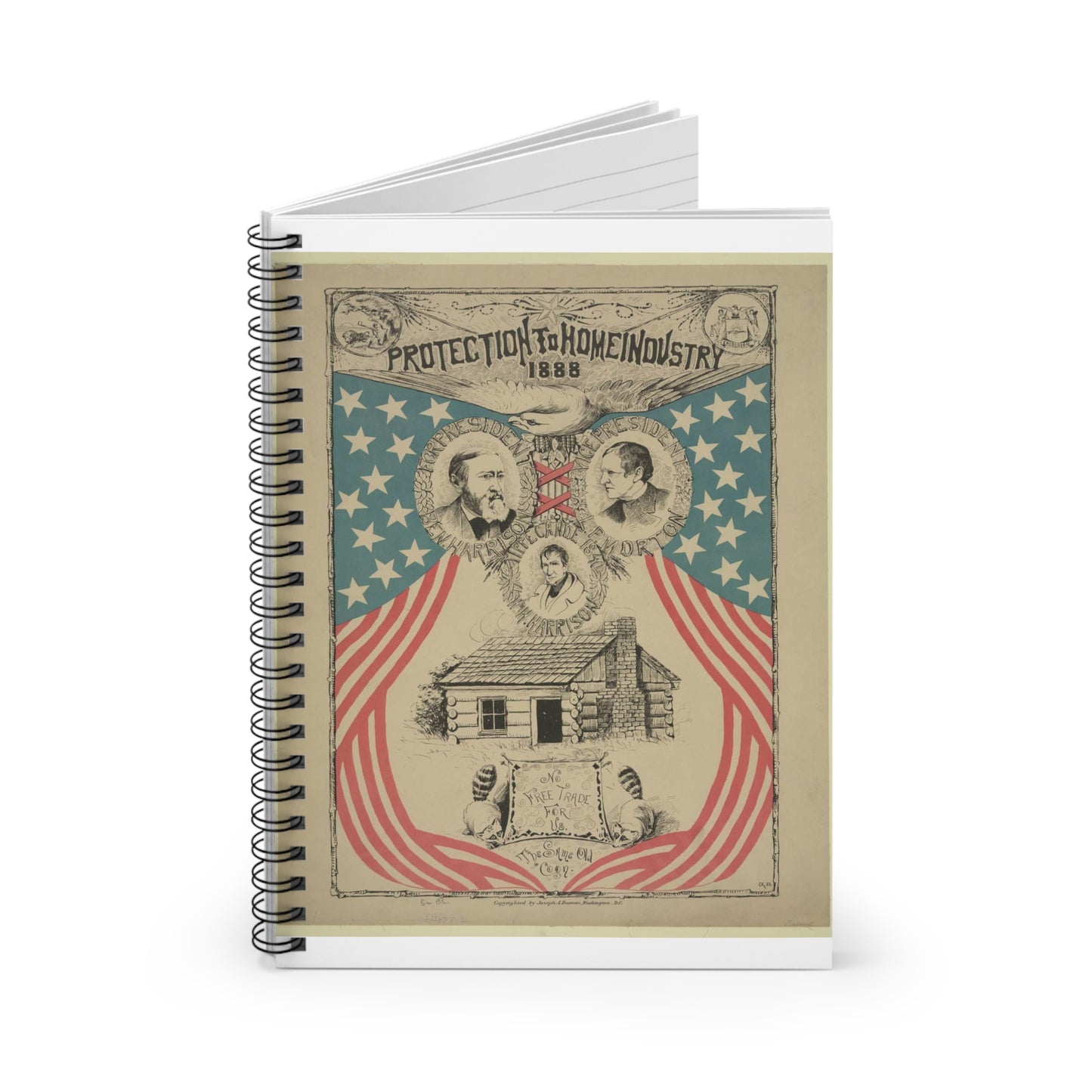 Protection to home industry 1888 / CK 88. Spiral Bound Ruled Notebook with Printed Cover