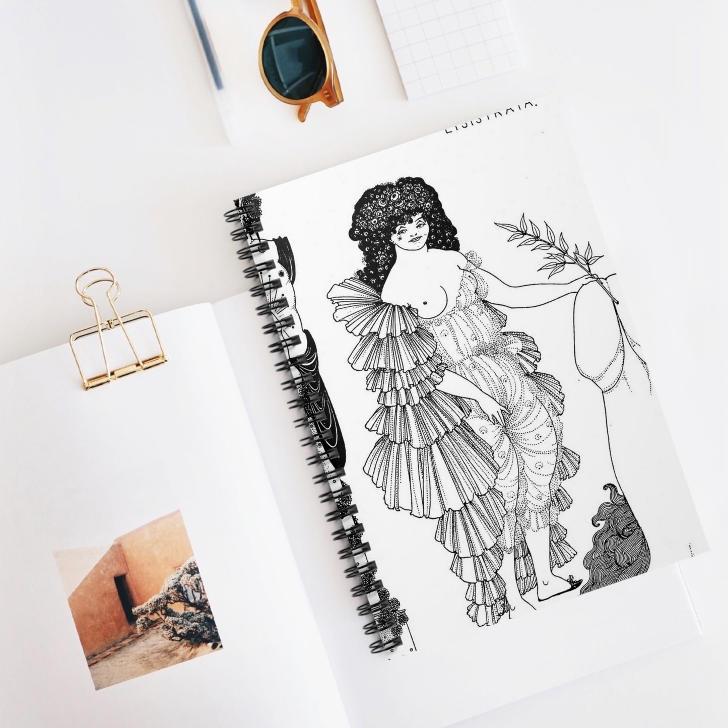 Lysistrata - Public domain botanical illustration Spiral Bound Ruled Notebook with Printed Cover