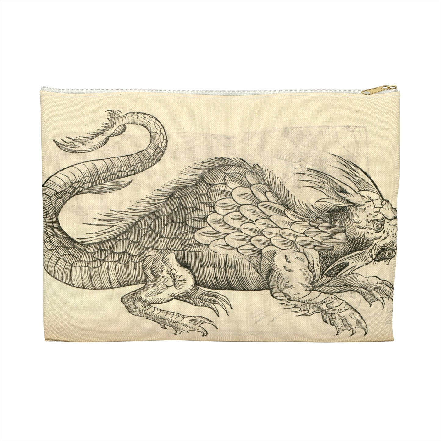 Orobonis Piscis effigies - Public domain portrait drawing  Large Organizer Pouch with Black Zipper
