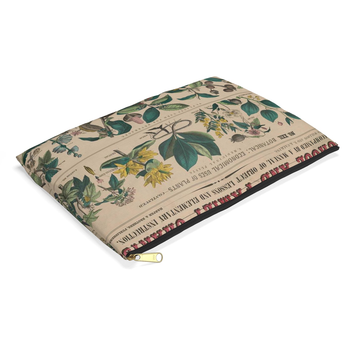 School and family charts, accompanied by a manual of object lessons and elementary instruction, by Marcius Willson and N.A. Calkins. No. XXII. Botanical: economical uses of plants-continued Large Organizer Pouch with Black Zipper