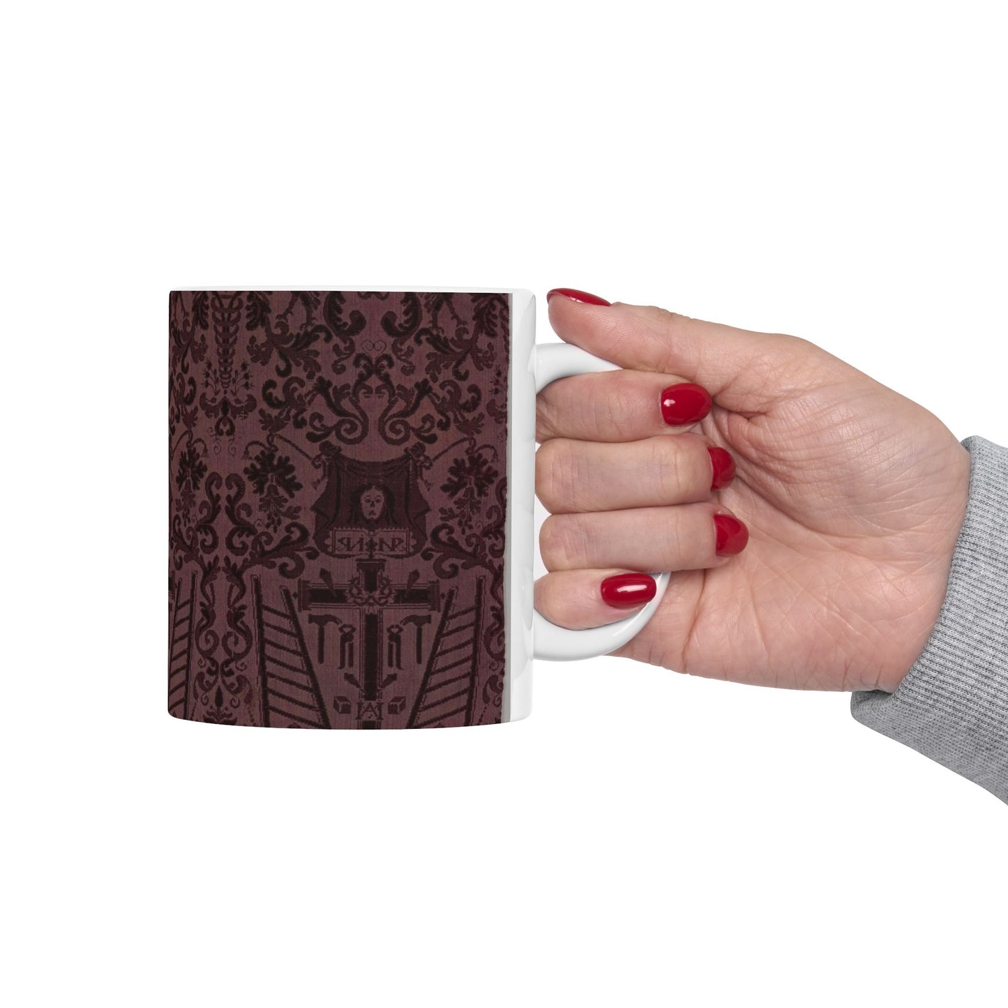 Length of velvet with Instruments of the Passion Beautiful Novelty Ceramic Coffee Mug 11oz