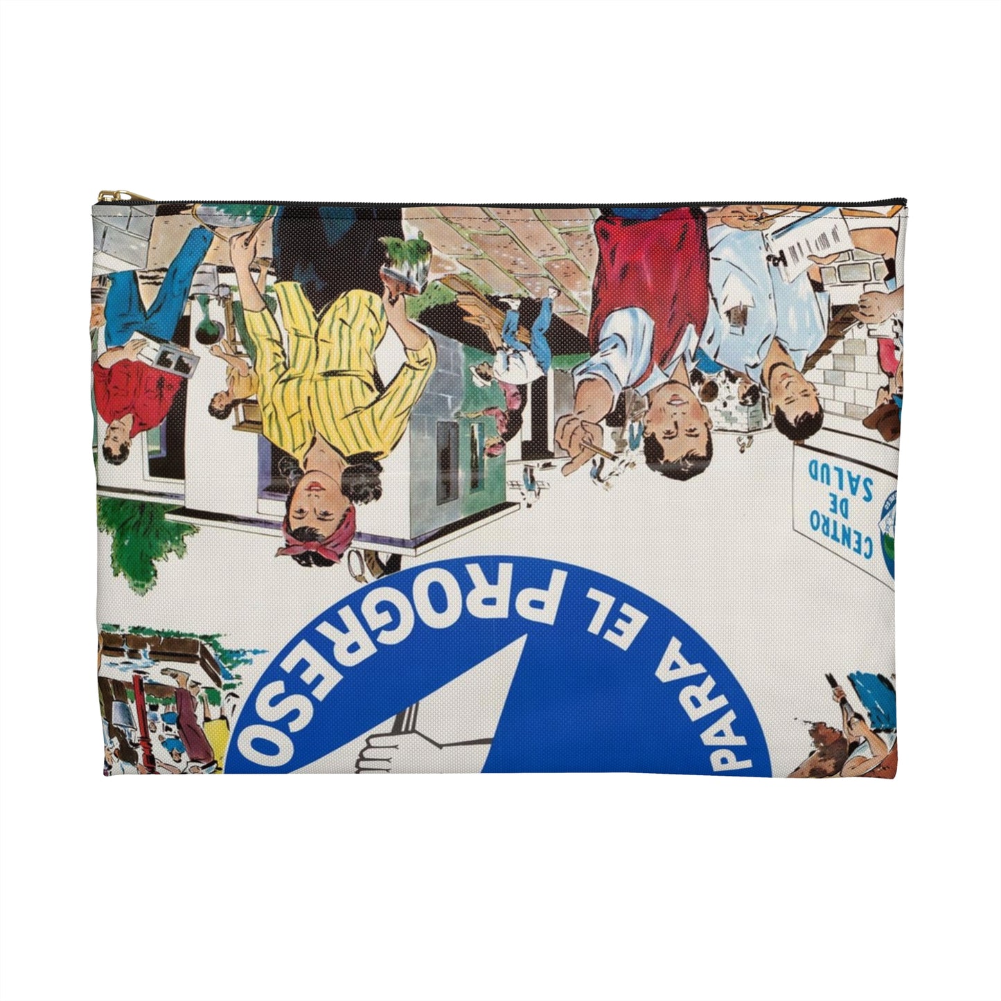 Alliance Posters, Cold War American Propaganda poster Large Organizer Pouch with Black Zipper