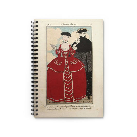 Costumes Parisiens No.56 George Barbier, 1913 Spiral Bound Ruled Notebook with Printed Cover