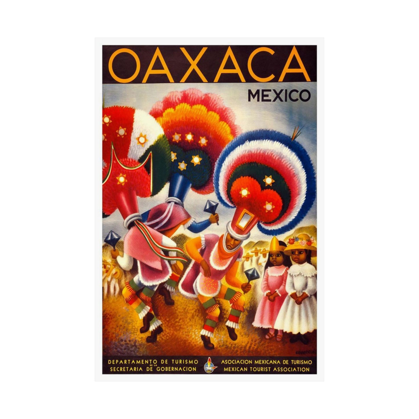 Oaxaca. Mexico. Vintage Travel Poster. High Quality Matte Wall Art Poster for Home, Office, Classroom