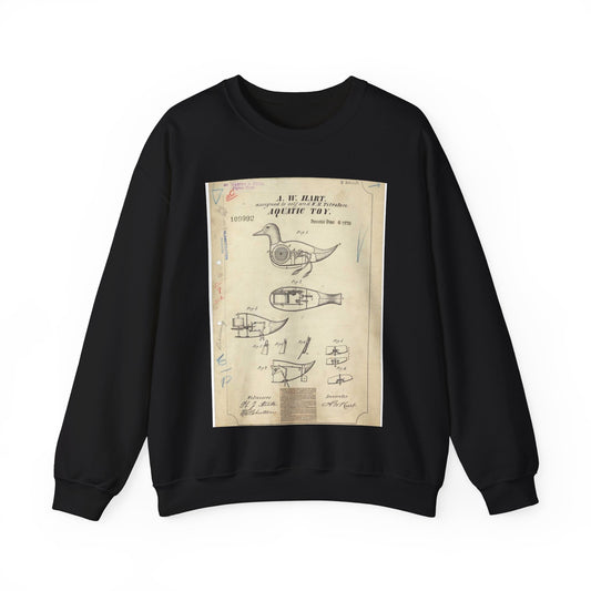 Patent drawing - Drawing of Aquatic Toy Public domain  image Black Heavy Blend Adult Crew Neck SweatShirt