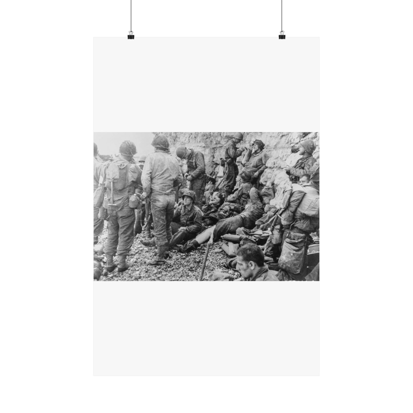 Photograph of a Large Group of American Assault Troops High Quality Matte Wall Art Poster for Home, Office, Classroom