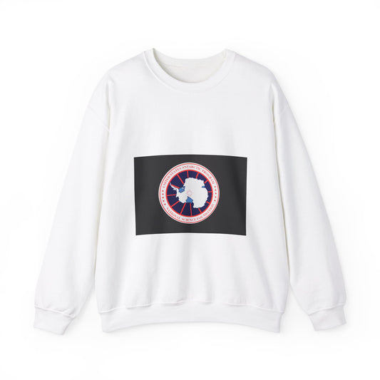 Logo of The National Science Foundation United States Antarctic Program White Heavy Blend Adult Crew Neck SweatShirt