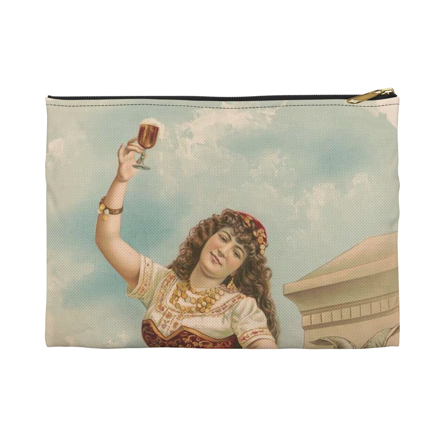 Poster - Bock Miranda no. 199 - Public domain lithograph Large Organizer Pouch with Black Zipper