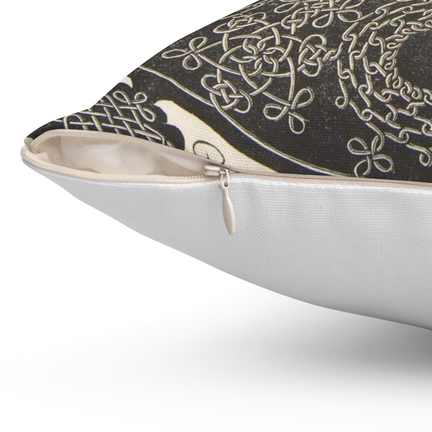 “The Sixth Knot”. Interlaced Roundel with Seven Wreaths Decorative Accent Square Pillow