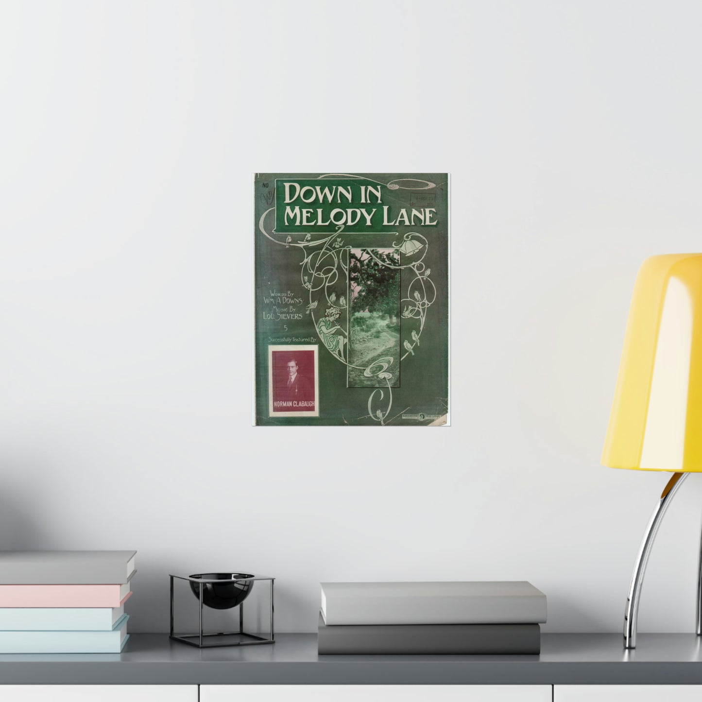 Down in melody lane - Public domain American sheet music High Quality Matte Wall Art Poster for Home, Office, Classroom