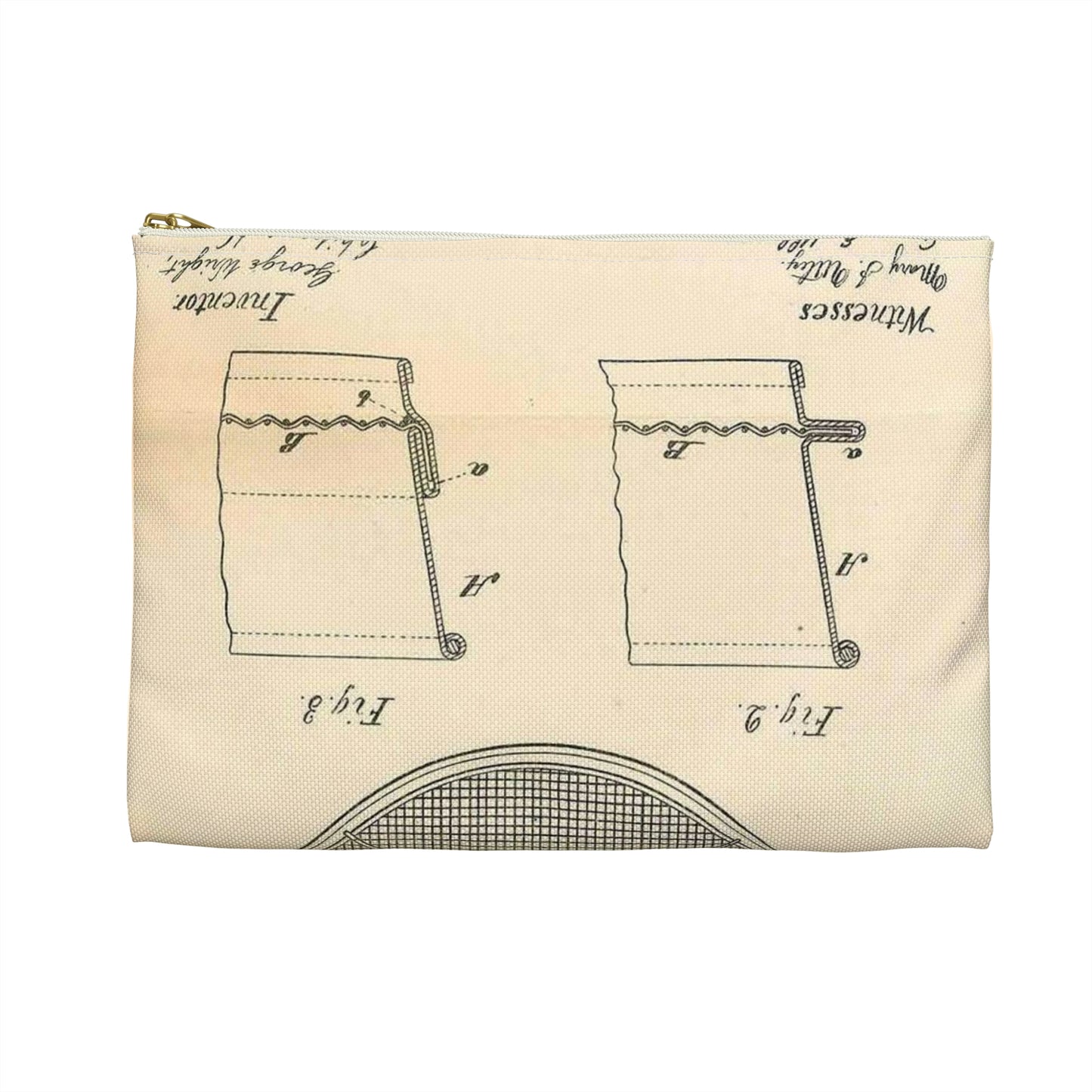 Patent Case File No. 145,924, Improvement in Sieves, Inventor- George Wright. - DPLA - a7a17ded40bdce4ed8e081156174bb00 (page 16) Large Organizer Pouch with Black Zipper