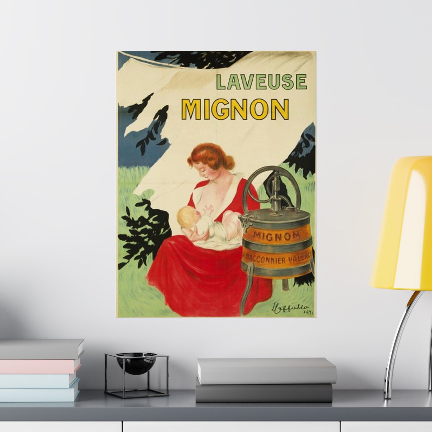 Affiche Laveuse Mignon - Art nouveau public domain image High Quality Matte Wall Art Poster for Home, Office, Classroom