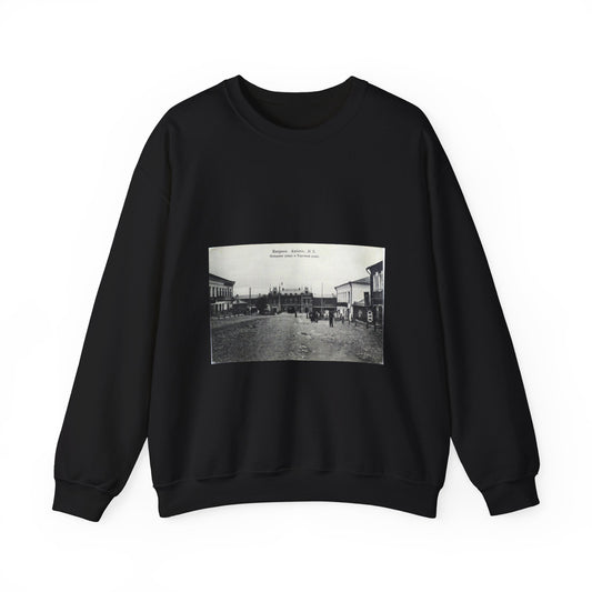 Cathedral street and shopping arcade. Kovrov, Vladimir Gubernia, Russia Black Heavy Blend Adult Crew Neck SweatShirt