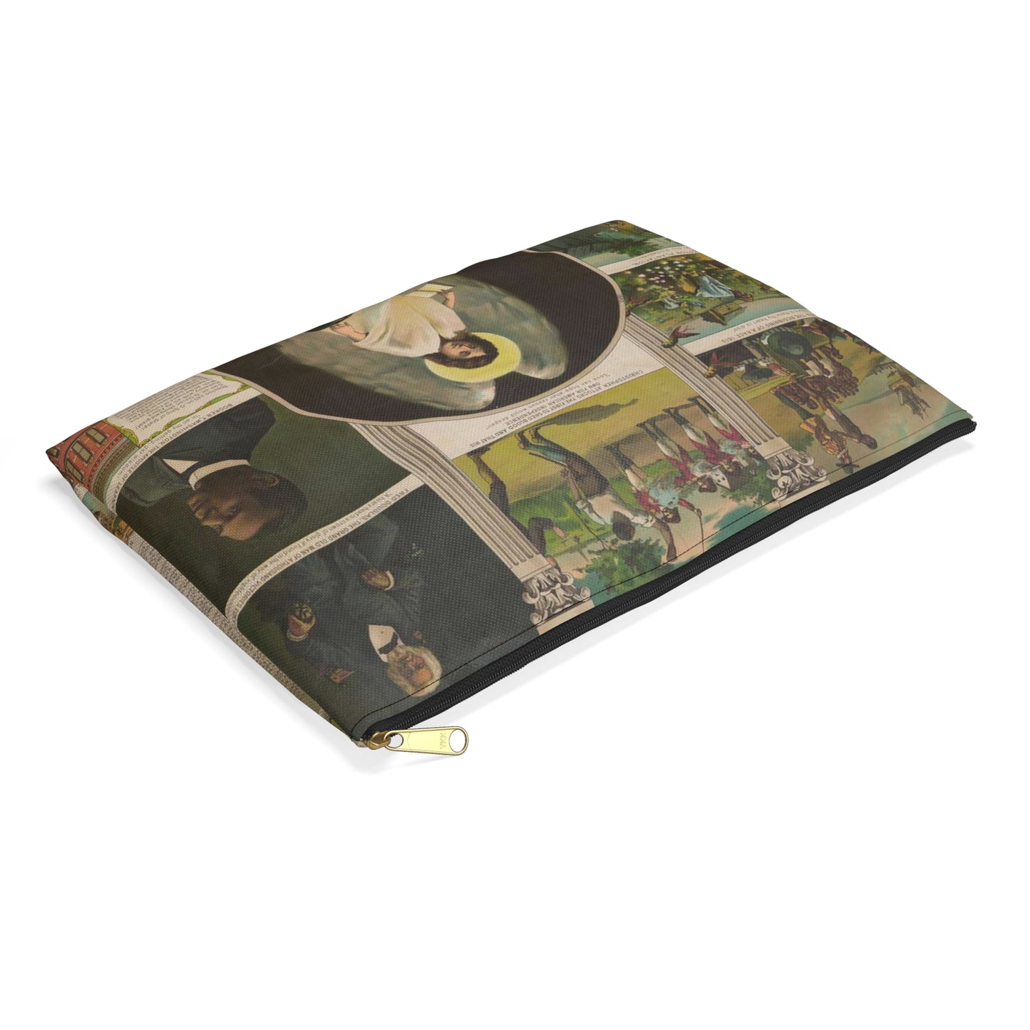 Afro-American Monument - Print, Library of Congress collection Large Organizer Pouch with Black Zipper