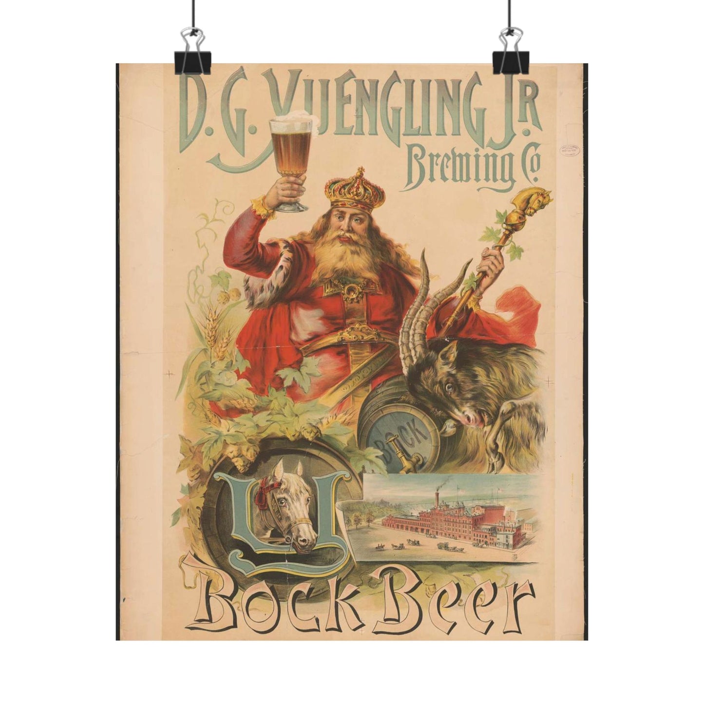 D.G. Yuengling Jr. Brewing Co., bock beer High Quality Matte Wall Art Poster for Home, Office, Classroom