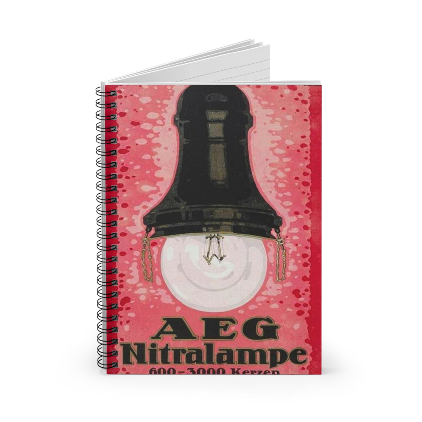 Louis Oppenheim, AEG Nitralampe 600-3000 Kerzen Halbwatt pro Kerze, 1913, poster, 67.5 by 45.5 cm Spiral Bound Ruled Notebook with Printed Cover