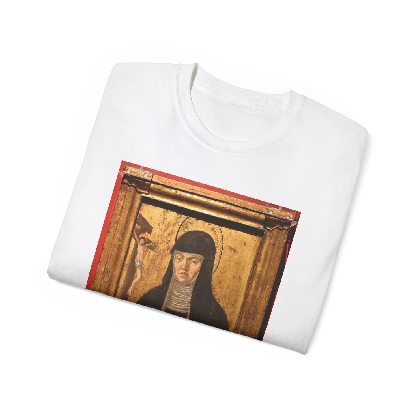 Bernardo parentino, santa scolastica, 1496 ca White T-Shirt Gildan 2000 Cotton Unisex