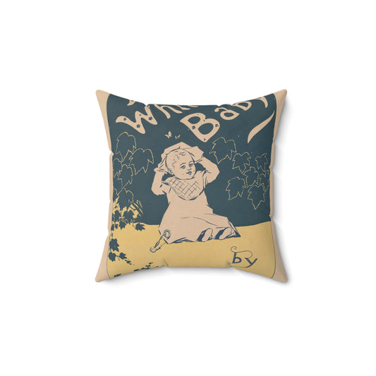 A white baby by James Welsh - Art Deco public domain image Decorative Accent Square Pillow